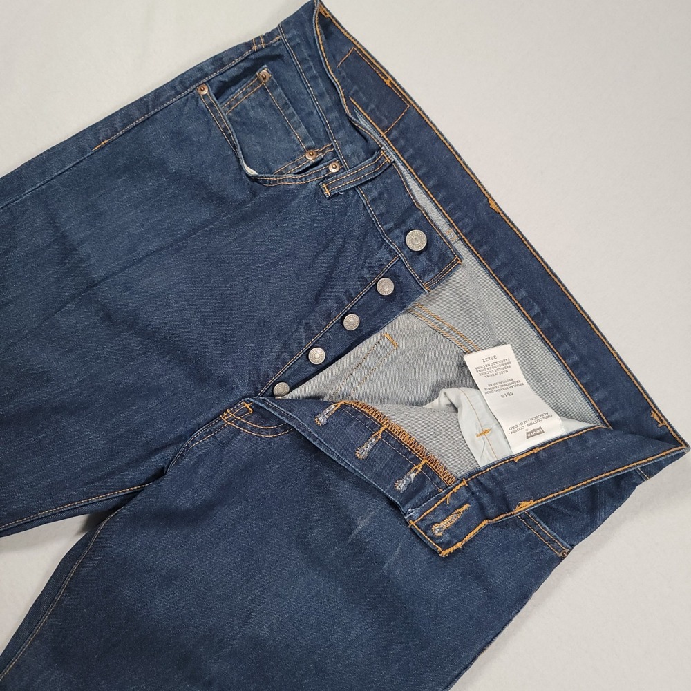 Levi's 501XX Original Jeans Mens 36x32 Blue Dark Wash Straight Fit Cotton Denim